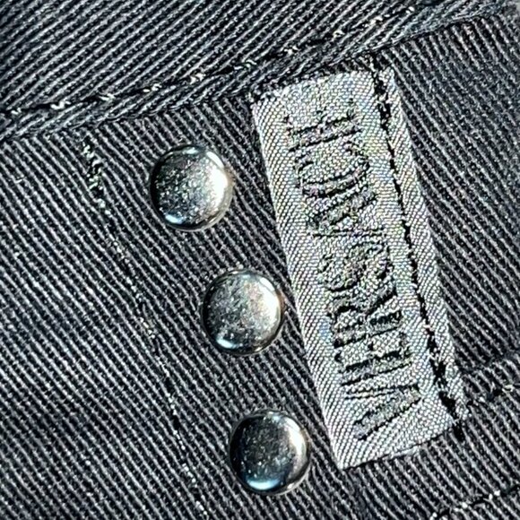 VERSACE JEANS COUTURE VINTAGE BLACK STUDDED JEANS  MADE IN ITALY  - W30 L34 TALL - Picture 7 of 16